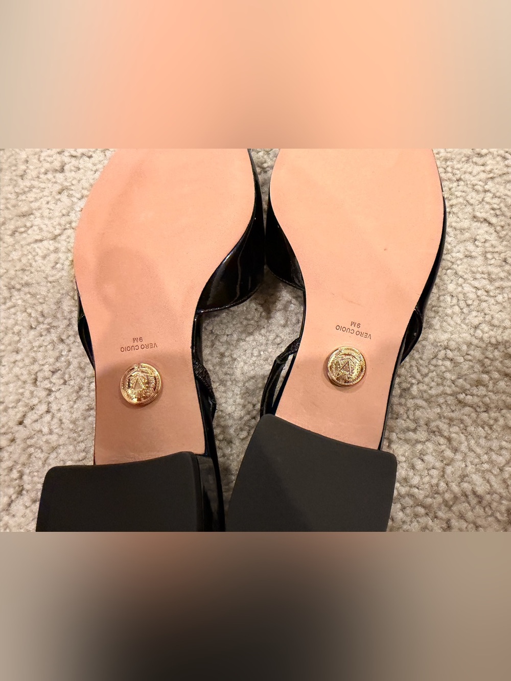 Veronica Beard Cecile Black Patent Slingback Low Heel Pumps 9 - Picture 2 of 7